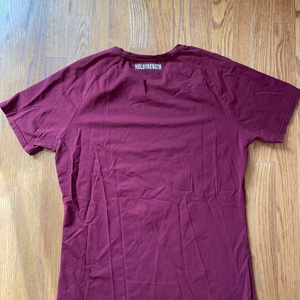 Holstrength Maroon Performance T-Shirt Men’s Large | Gym Athletic Top - Picture 4 of 4